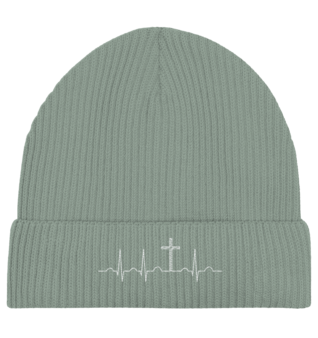 Mein Herz schlägt für Jesus - Organic Fisherman Beanie - Kappen & Mützen - Aloe - GfoitMa