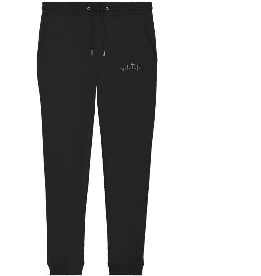 Mein Herz schlägt für Jesus - Organic Jogger Pants (Stick) - Hosen - Black - GfoitMa