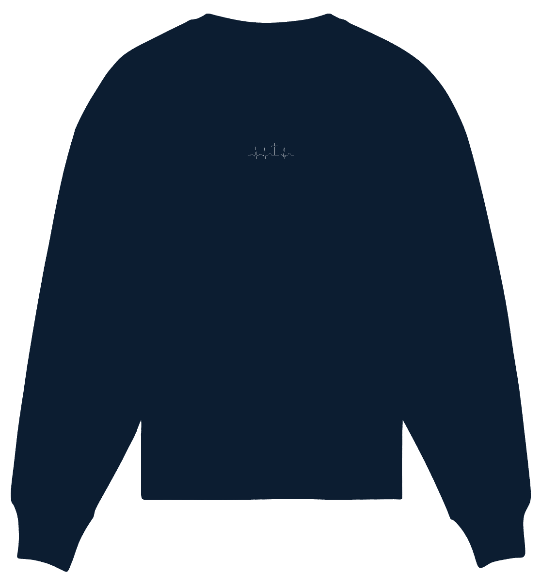 Mein Herz schlägt für Jesus - Organic Oversize Sweatshirt (Stick) - Sweatshirts - French Navy - GfoitMa