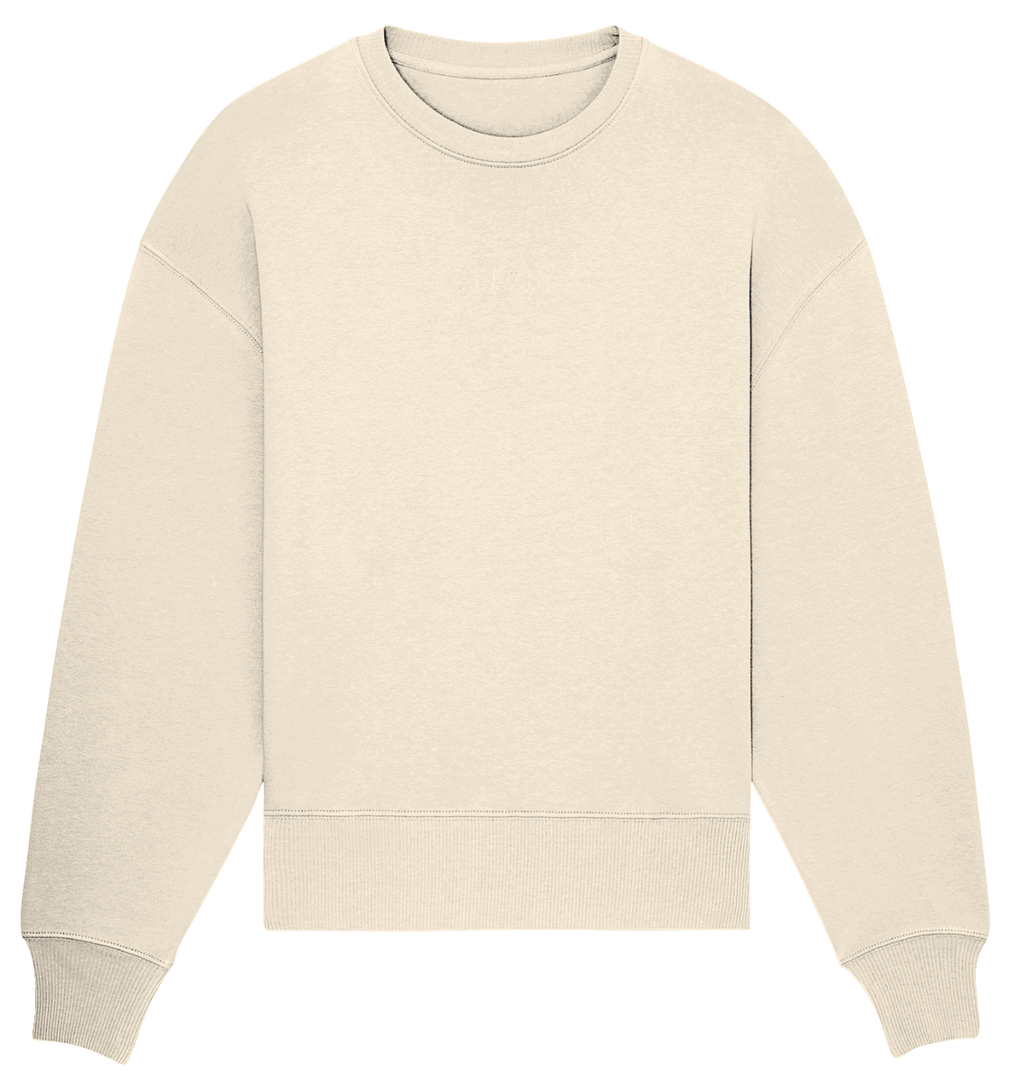 Mein Herz schlägt für Jesus - Organic Oversize Sweatshirt (Stick) - Sweatshirts - Natural Raw - GfoitMa