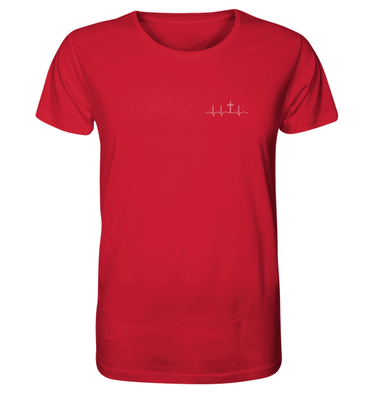 Mein Herz schlägt für Jesus - Organic Shirt (Stick) - Unisex-Shirts - Red - GfoitMa