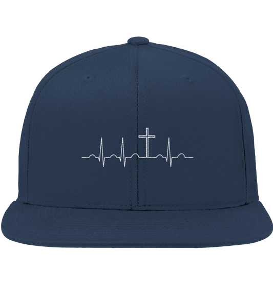 Mein Herz schlägt für Jesus - Organic Snapback - Kappen & Mützen - Navy - GfoitMa
