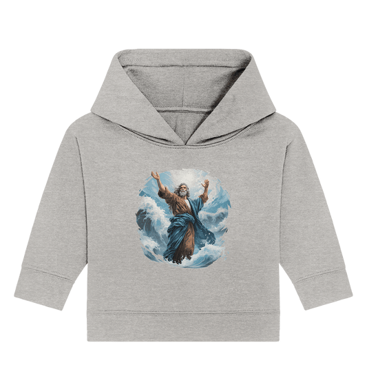 Moses – Glaube, der das Meer teilt | Christliche Kleidung - Baby Organic Hoodie - Kids & Babys - Heather Grey - GfoitMa