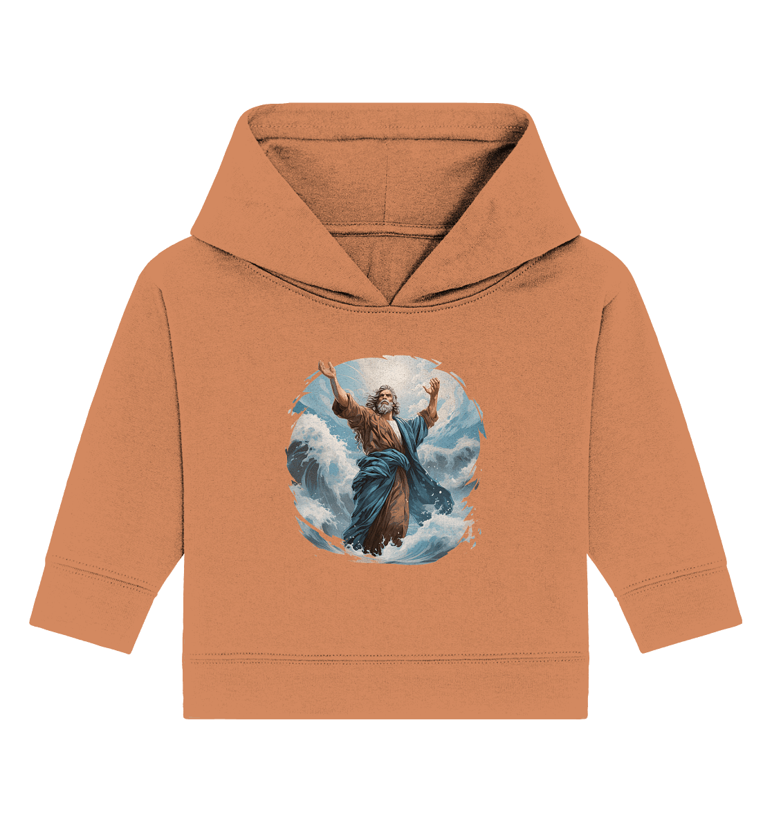 Moses – Glaube, der das Meer teilt | Christliche Kleidung - Baby Organic Hoodie - Kids & Babys - Volcano Stone - GfoitMa
