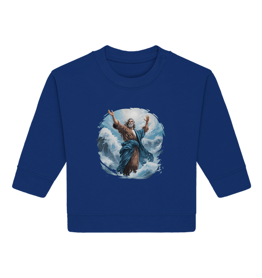 Moses – Glaube, der das Meer teilt | Christliche Kleidung - Baby Organic Sweatshirt - Kids & Babys - Majorelle Blue - GfoitMa
