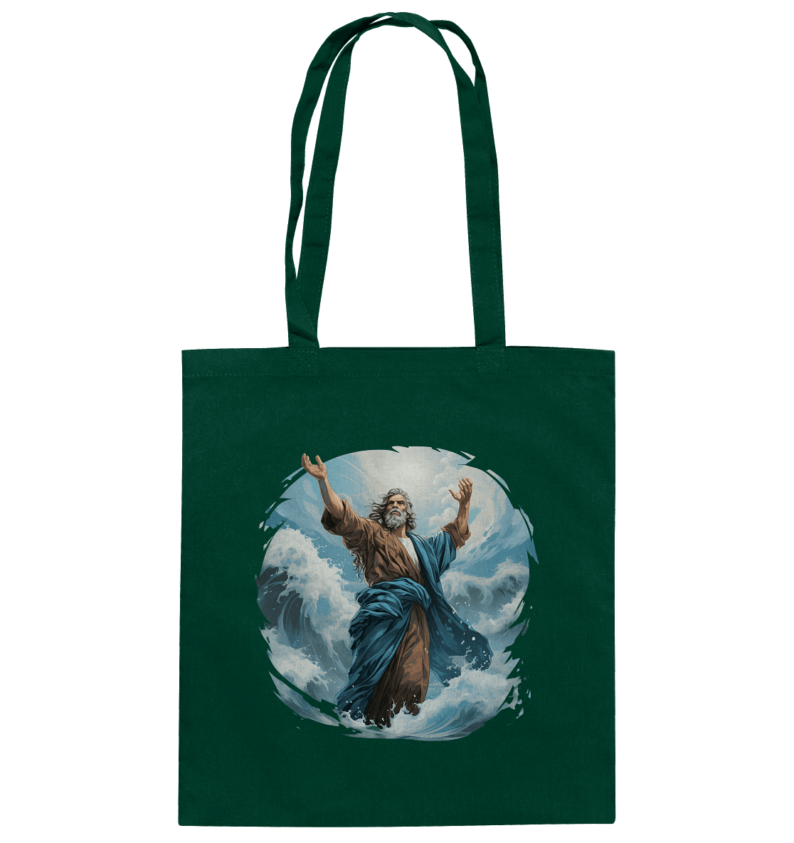 Moses – Glaube, der das Meer teilt | Christliche Kleidung - Baumwolltasche - Taschen - Bottle Green - GfoitMa