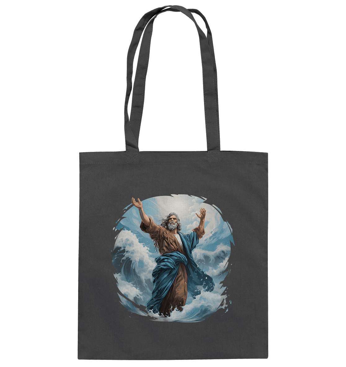 Moses – Glaube, der das Meer teilt | Christliche Kleidung - Baumwolltasche - Taschen - Graphite Grey - GfoitMa