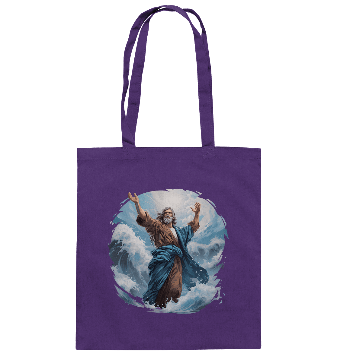 Moses – Glaube, der das Meer teilt | Christliche Kleidung - Baumwolltasche - Taschen - Purple - GfoitMa