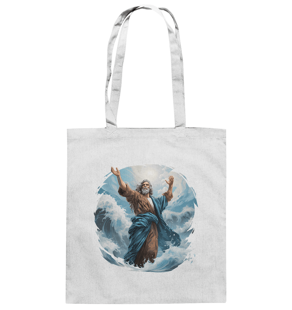Moses – Glaube, der das Meer teilt | Christliche Kleidung - Baumwolltasche - Taschen - White - GfoitMa