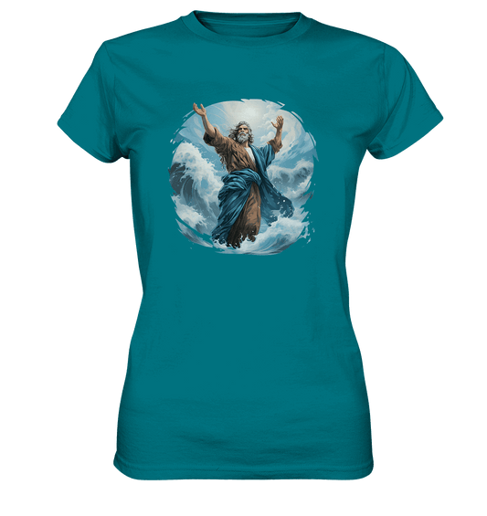 Moses – Glaube, der das Meer teilt | Christliche Kleidung - Ladies Premium Shirt - Lady-Shirts - Diva Blue - GfoitMa