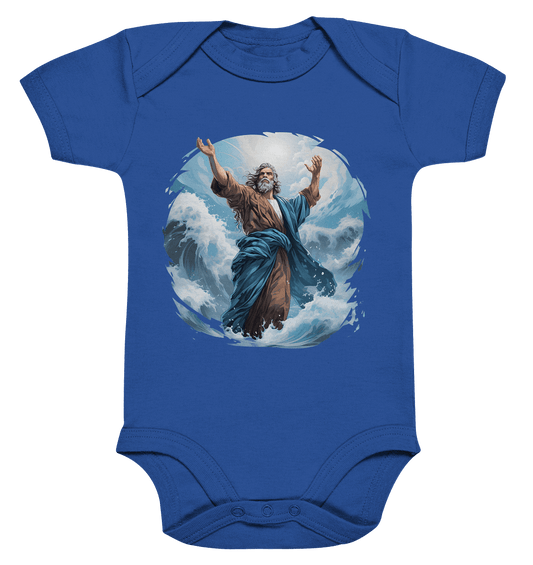 Moses – Glaube, der das Meer teilt | Christliche Kleidung - Organic Baby Bodysuit - Kids & Babys - Cobalt Blue Organic - GfoitMa