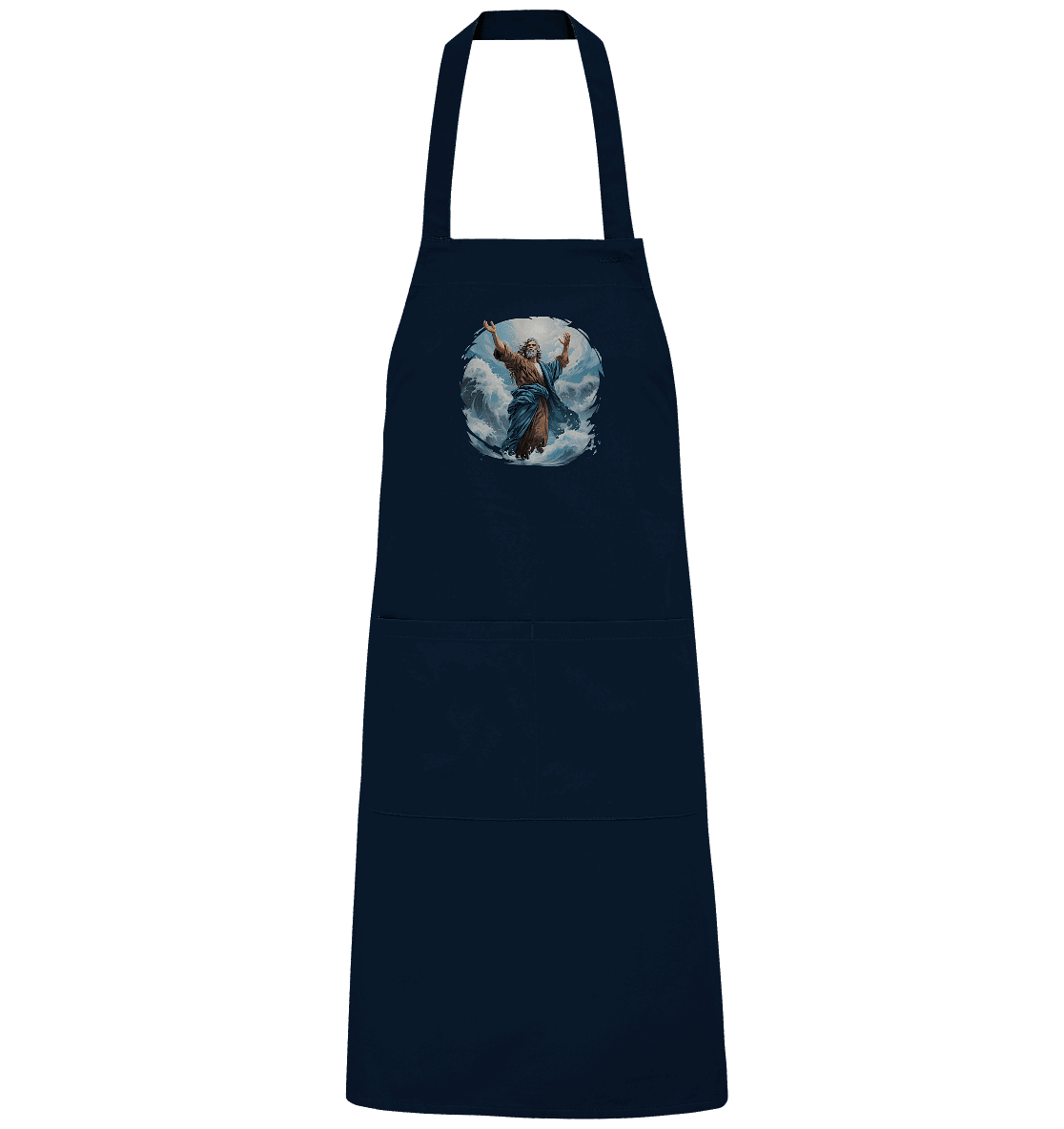 Moses – Glaube, der das Meer teilt | Christliche Kleidung - Organic Grillschürze - Home & Living - Navy - GfoitMa