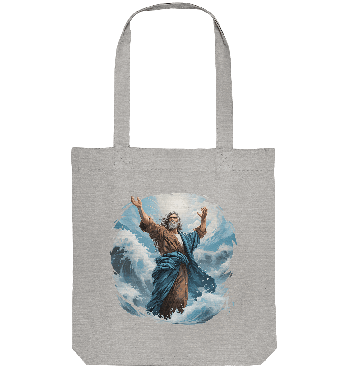 Moses – Glaube, der das Meer teilt | Christliche Kleidung - Organic Tote-Bag - Taschen - Heather Grey - GfoitMa