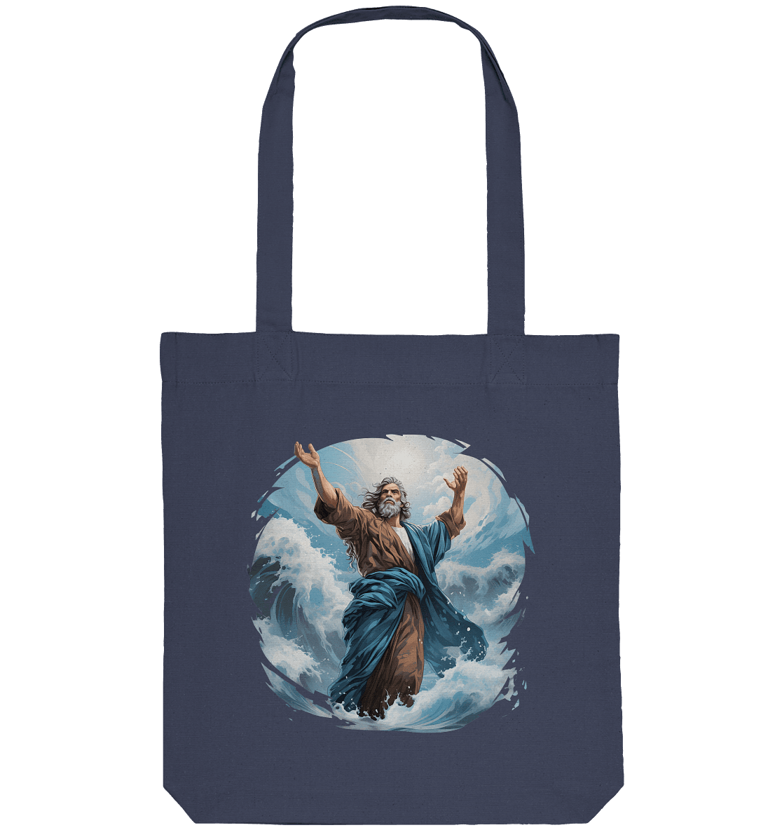 Moses – Glaube, der das Meer teilt | Christliche Kleidung - Organic Tote-Bag - Taschen - Midnight Blue - GfoitMa