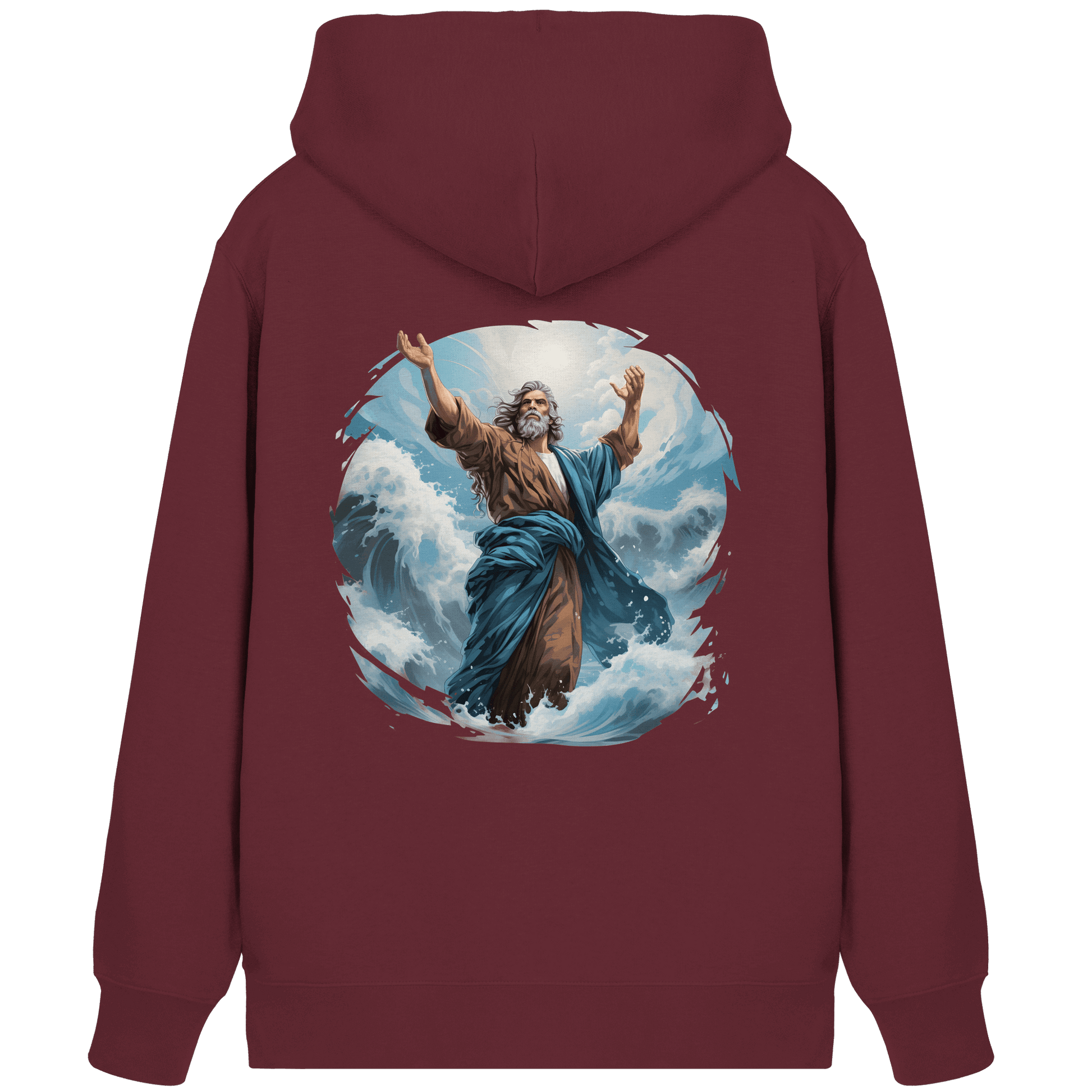 Moses – Glaube, der das Meer teilt | Christliche Kleidung - Organic Zipper - Jacken/ Zipper - Burgundy - GfoitMa