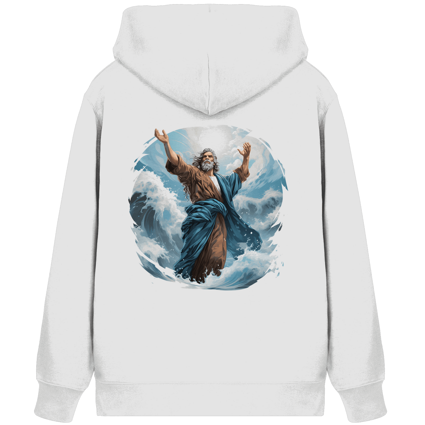 Moses – Glaube, der das Meer teilt | Christliche Kleidung - Organic Zipper - Jacken/ Zipper - White - GfoitMa