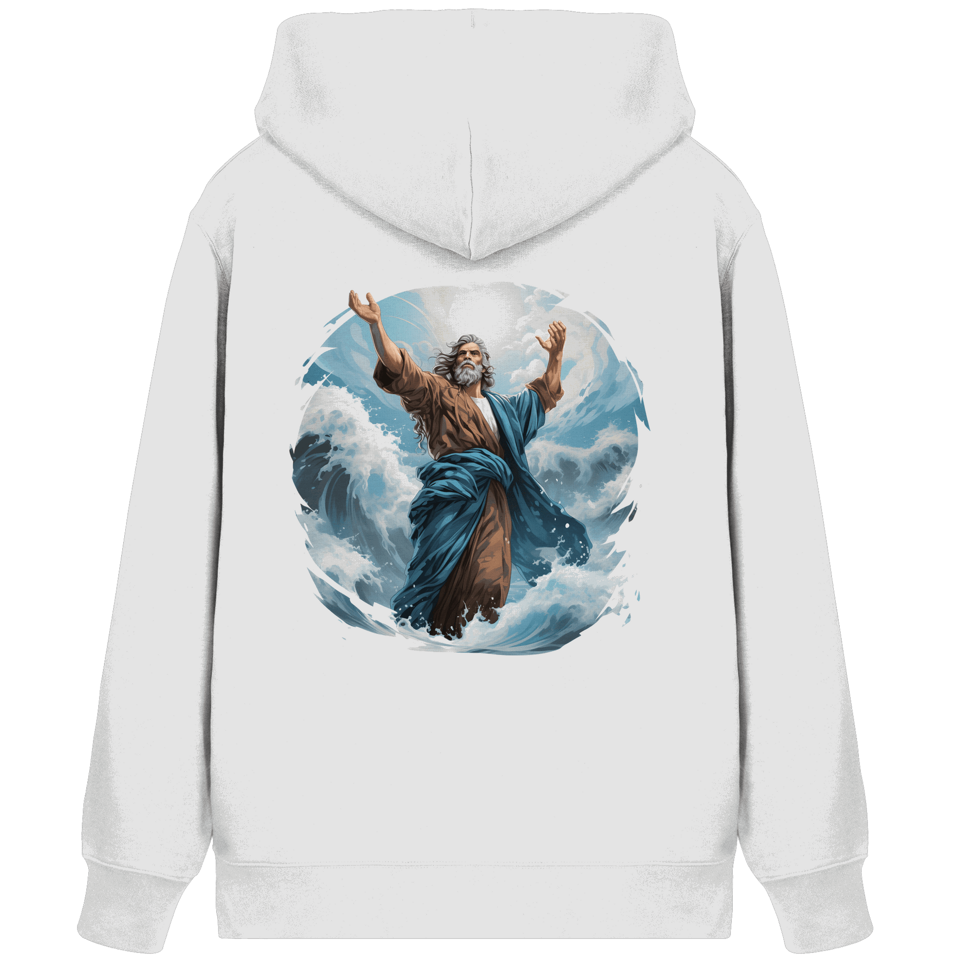 Moses – Glaube, der das Meer teilt | Christliche Kleidung - Organic Zipper - Jacken/ Zipper - White - GfoitMa