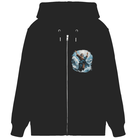 Moses – Glaube, der das Meer teilt | Christliche Kleidung - Organic Zipper - Jacken/ Zipper - Black - GfoitMa