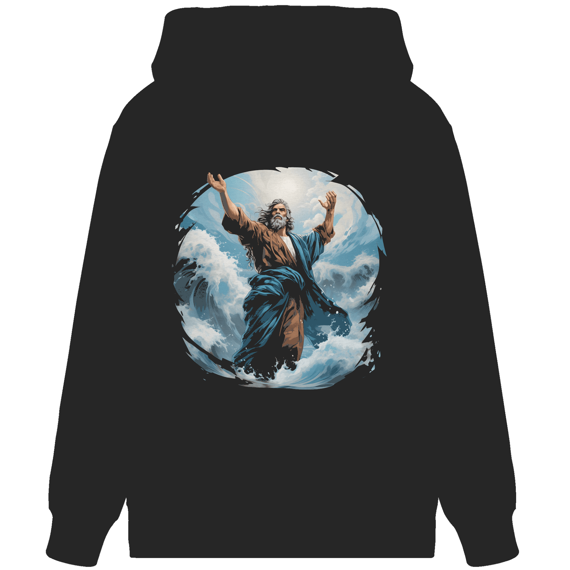 Moses – Glaube, der das Meer teilt | Christliche Kleidung - Organic Zipper - Jacken/ Zipper - Black - GfoitMa