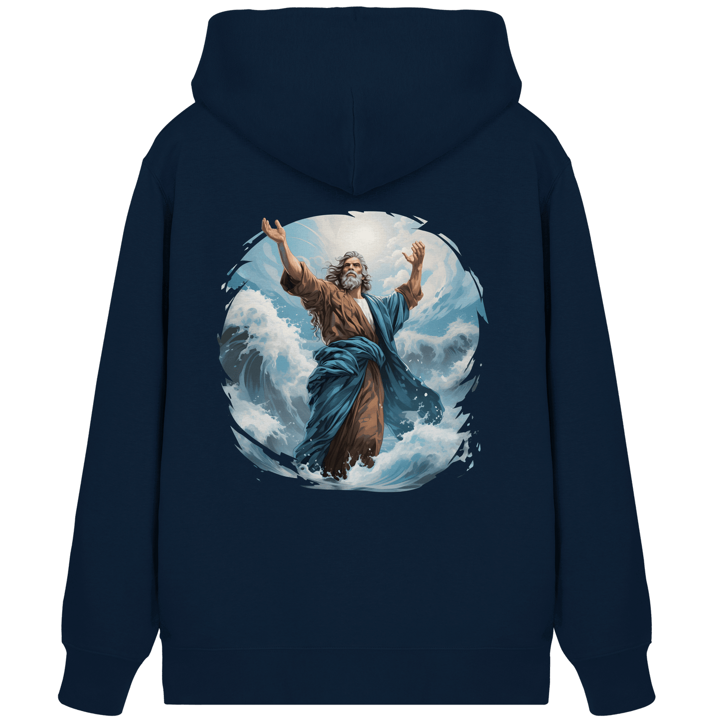 Moses – Glaube, der das Meer teilt | Christliche Kleidung - Organic Zipper - Jacken/ Zipper - French Navy - GfoitMa