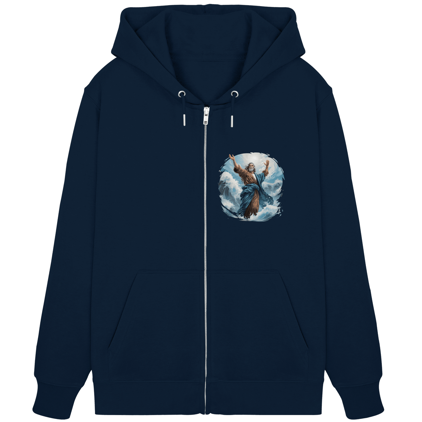 Moses – Glaube, der das Meer teilt | Christliche Kleidung - Organic Zipper - Jacken/ Zipper - French Navy - GfoitMa