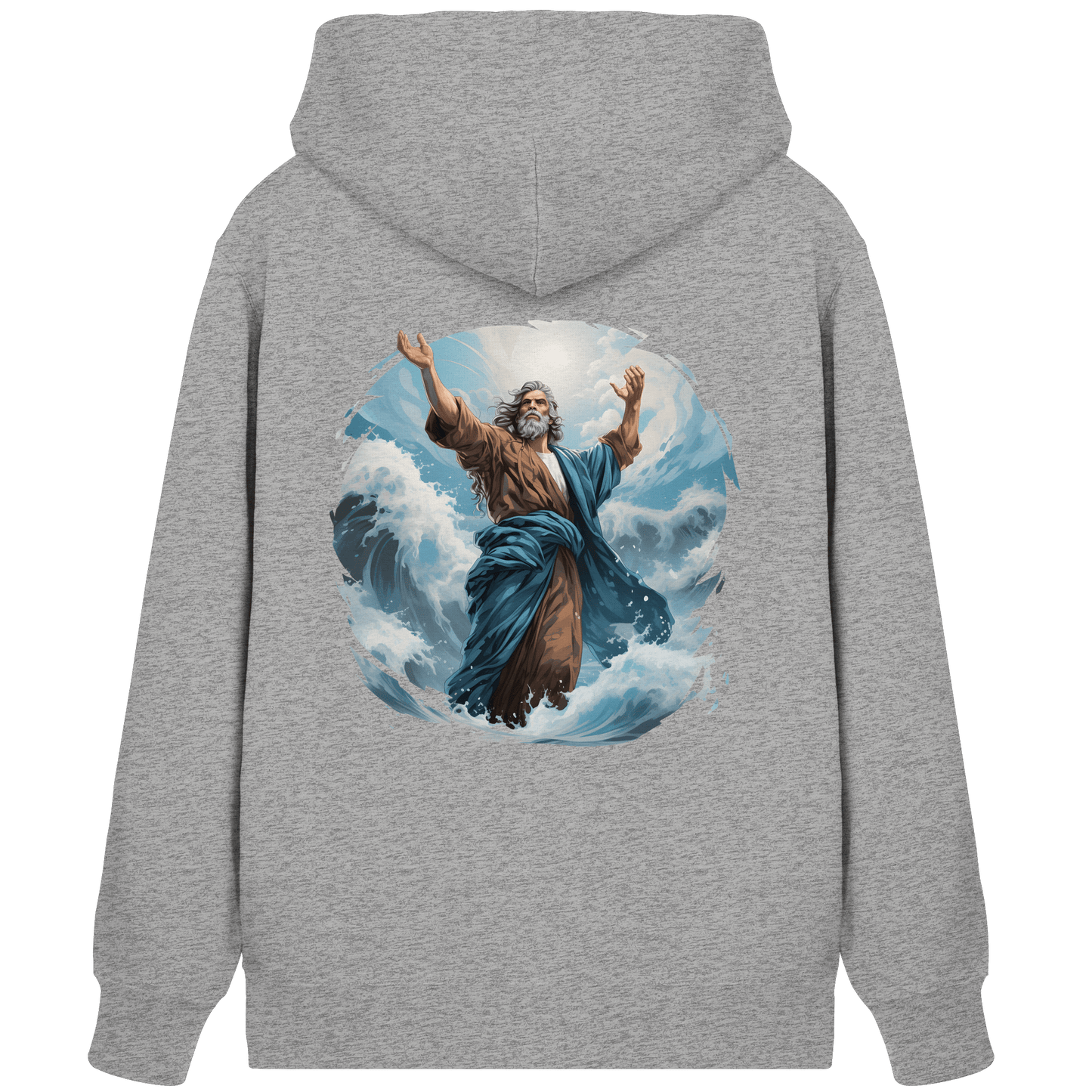 Moses – Glaube, der das Meer teilt | Christliche Kleidung - Organic Zipper - Jacken/ Zipper - Heather Grey - GfoitMa