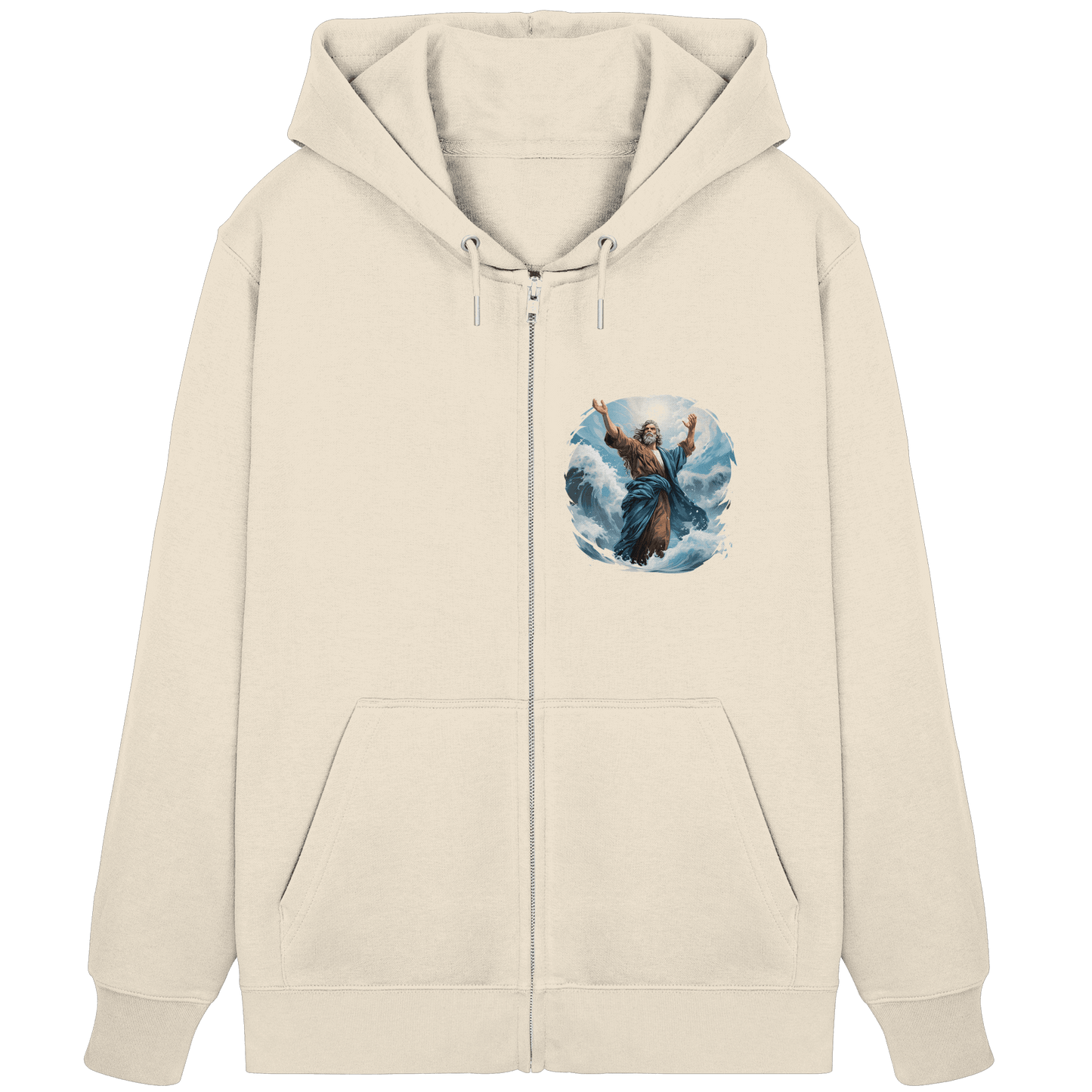 Moses – Glaube, der das Meer teilt | Christliche Kleidung - Organic Zipper - Jacken/ Zipper - Natural Raw - GfoitMa
