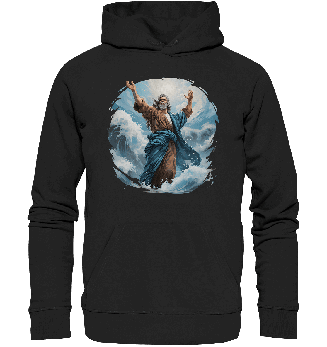 Moses – Glaube, der das Meer teilt | Christliche Kleidung - Premium Unisex Hoodie - Hoodies - Black - GfoitMa
