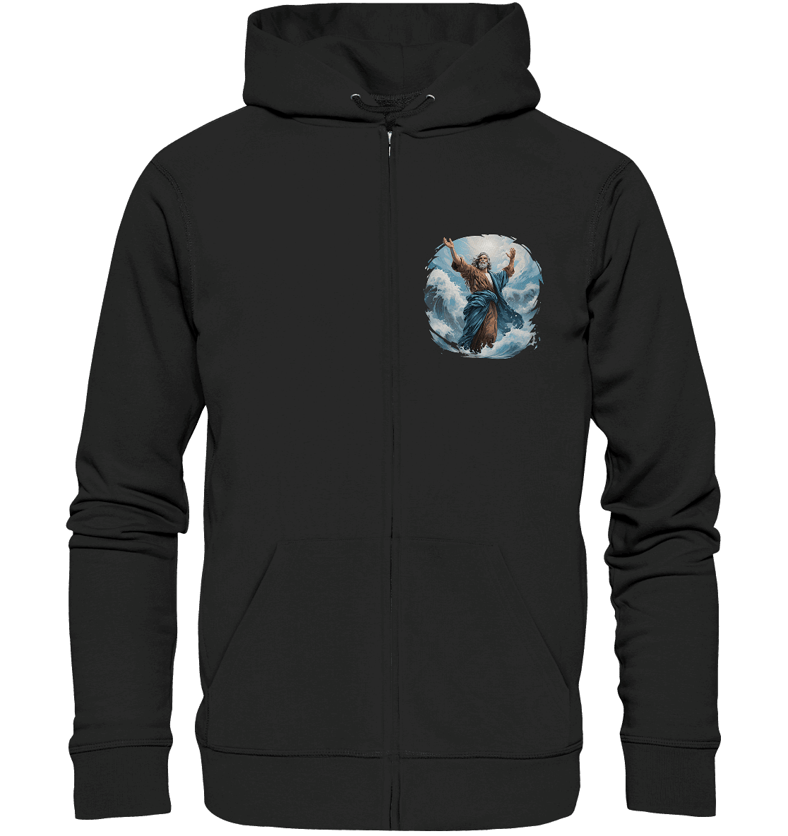 Moses – Glaube, der das Meer teilt | Christliche Kleidung - Zipper - Jacken/ Zipper - Black Pure - GfoitMa