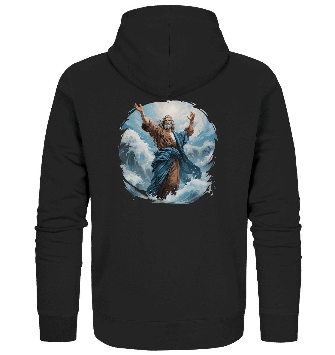 Moses – Glaube, der das Meer teilt | Christliche Kleidung - Zipper - Jacken/ Zipper - Black Pure - GfoitMa