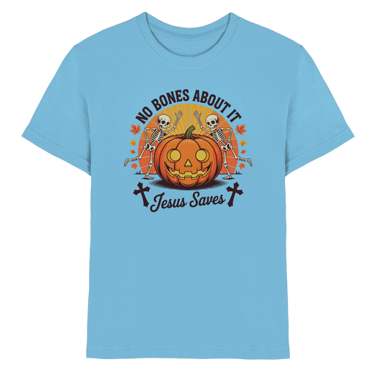 No Bones About It – Jesus Saves | Christliche Kleidung & Geschenke zu Halloween - Kids Premium Shirt - Kids & Babys - Sky Blue - GfoitMa