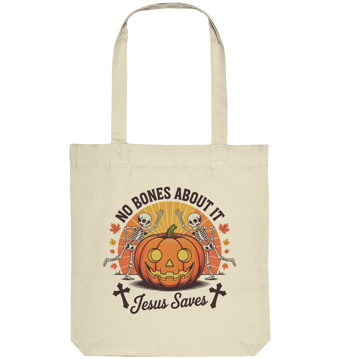 No Bones About It – Jesus Saves | Christliche Kleidung & Geschenke zu Halloween - Organic Tote-Bag - Taschen - Natural - GfoitMa