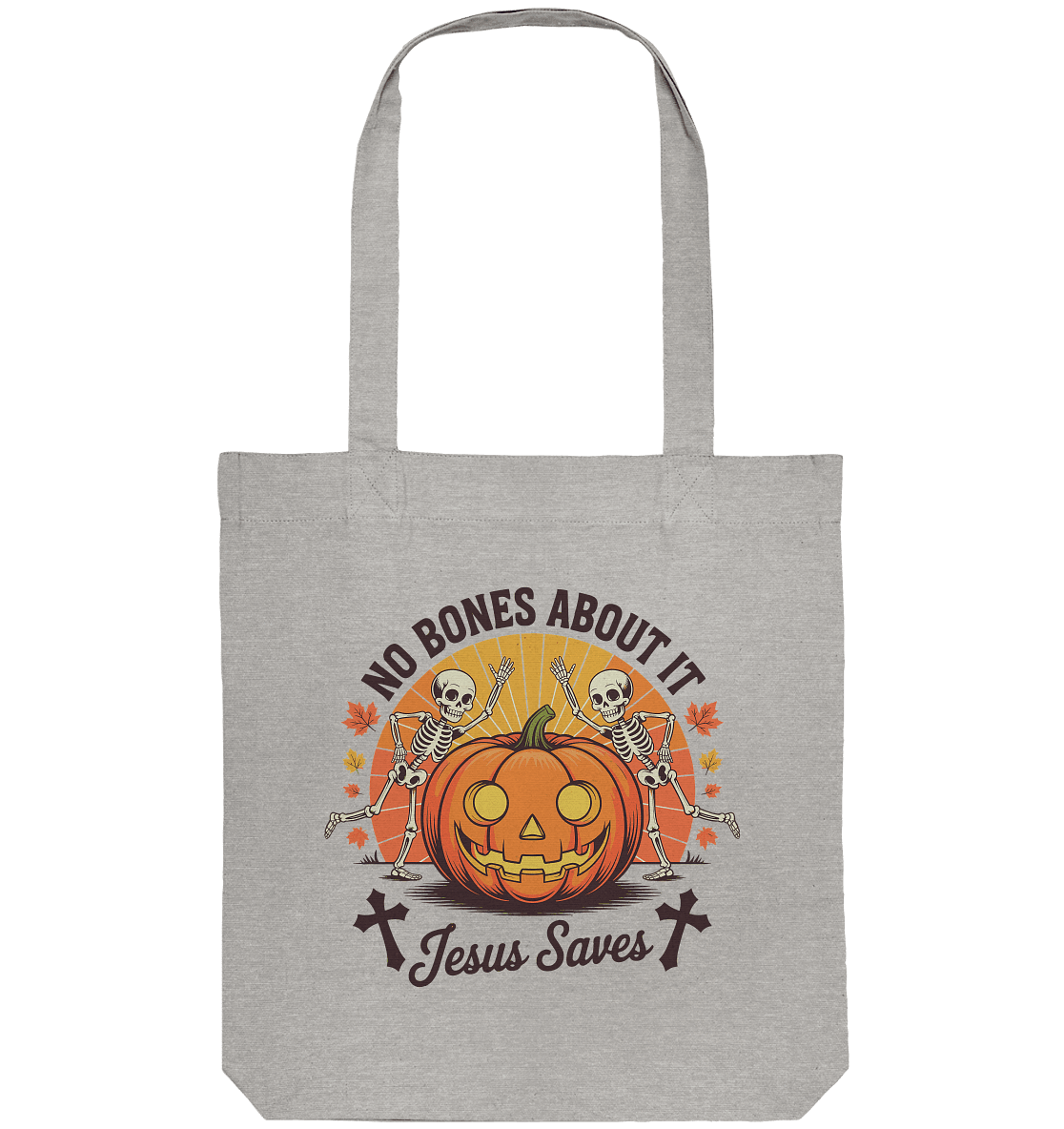 No Bones About It – Jesus Saves | Christliche Kleidung & Geschenke zu Halloween - Organic Tote-Bag - Taschen - Heather Grey - GfoitMa