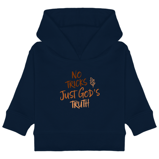 No Tricks – Just God’s Truth | Christliche Kleidung & Geschenke im Retro-Design für Herbst & Halloween - Baby Organic Hoodie - Kids & Babys - French Navy - GfoitMa