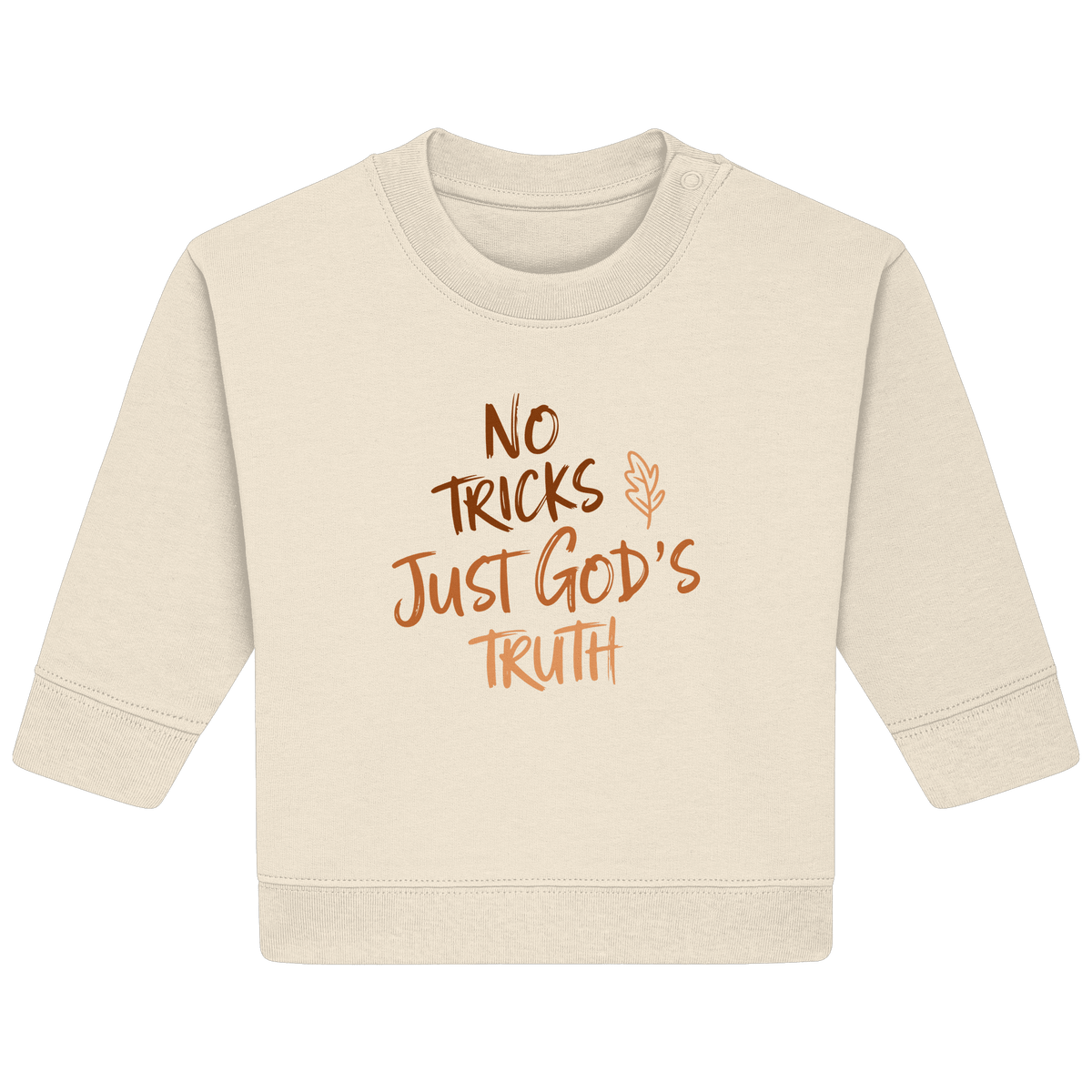 No Tricks – Just God’s Truth | Christliche Kleidung & Geschenke im Retro-Design für Herbst & Halloween - Baby Organic Sweatshirt - Kids & Babys - Natural Raw - GfoitMa