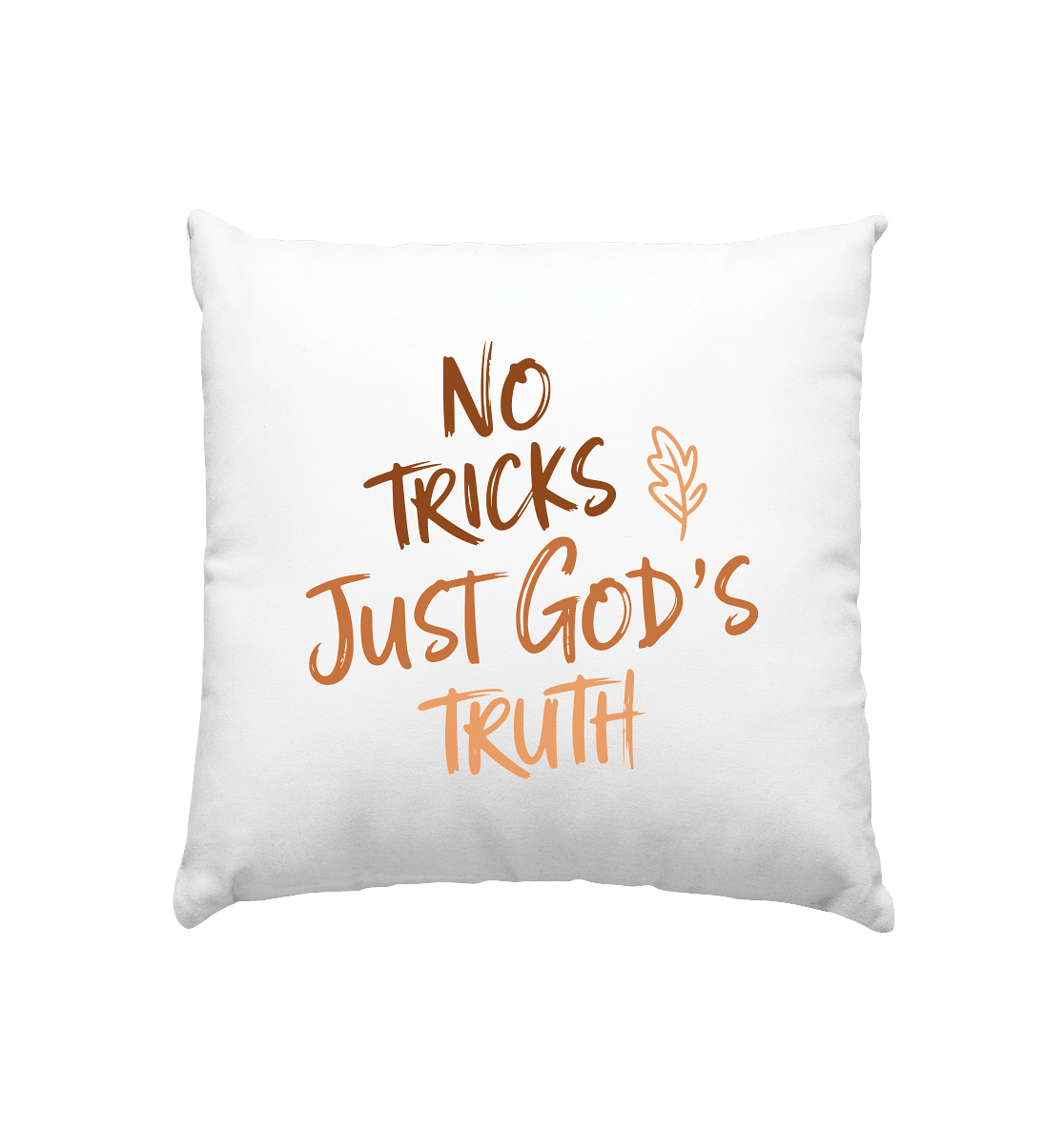 No Tricks – Just God’s Truth | Christliche Kleidung & Geschenke im Retro-Design für Herbst & Halloween - Kissen 40x40cm - Home & Living - Weiss satiniert - GfoitMa