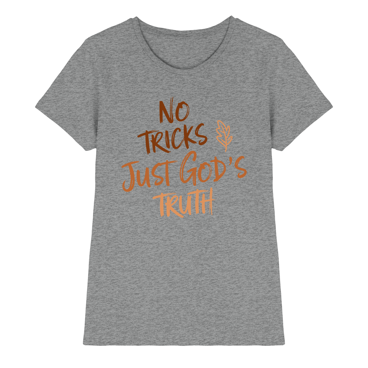 No Tricks – Just God’s Truth | Christliche Kleidung & Geschenke im Retro-Design für Herbst & Halloween - Ladies Premium Shirt - Lady-Shirts - Sports Grey (meliert) - GfoitMa