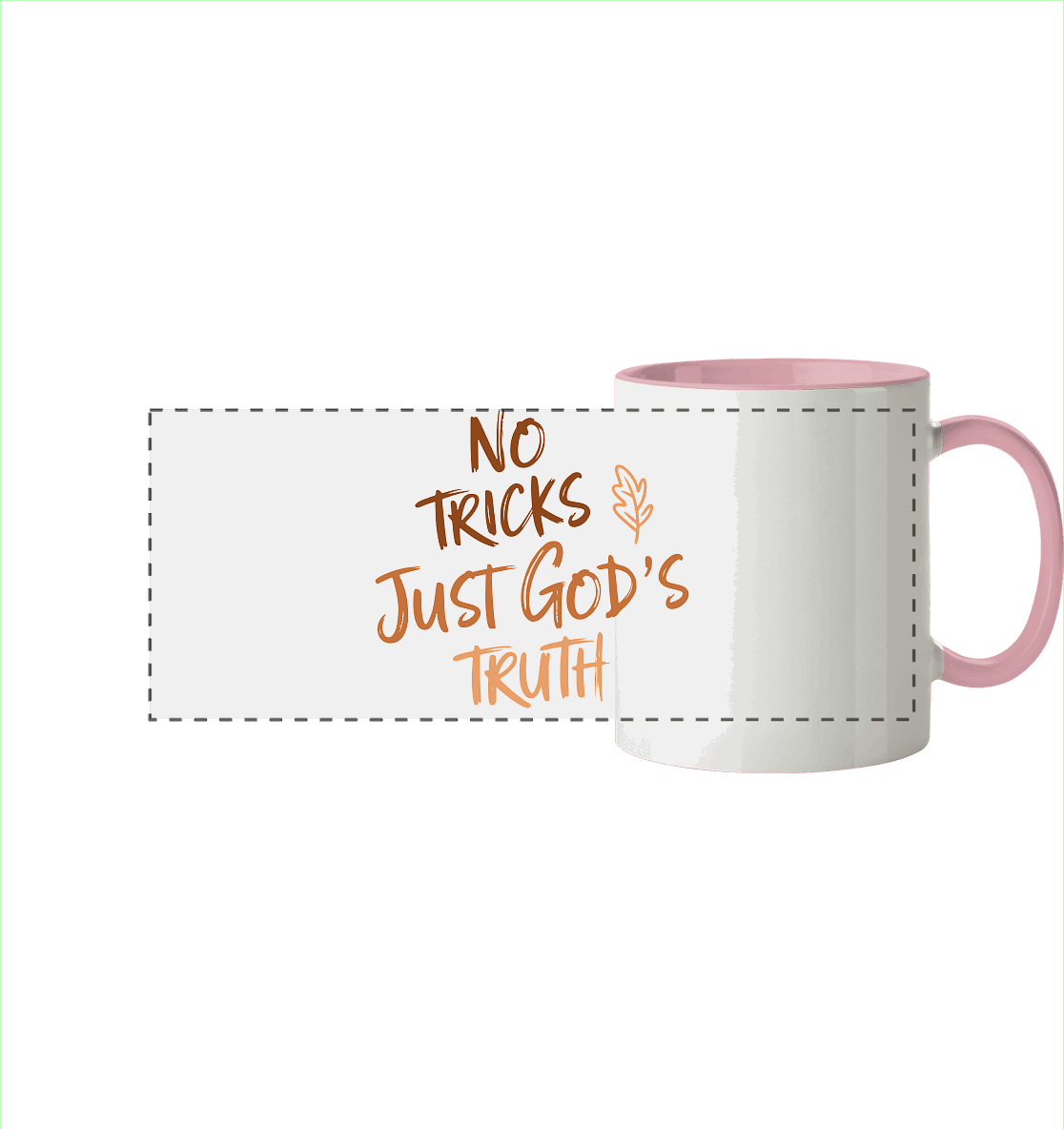 No Tricks – Just God’s Truth | Christliche Kleidung & Geschenke im Retro-Design für Herbst & Halloween - Panorama Tasse zweifarbig - Trinkgefäße - Altrosa - GfoitMa