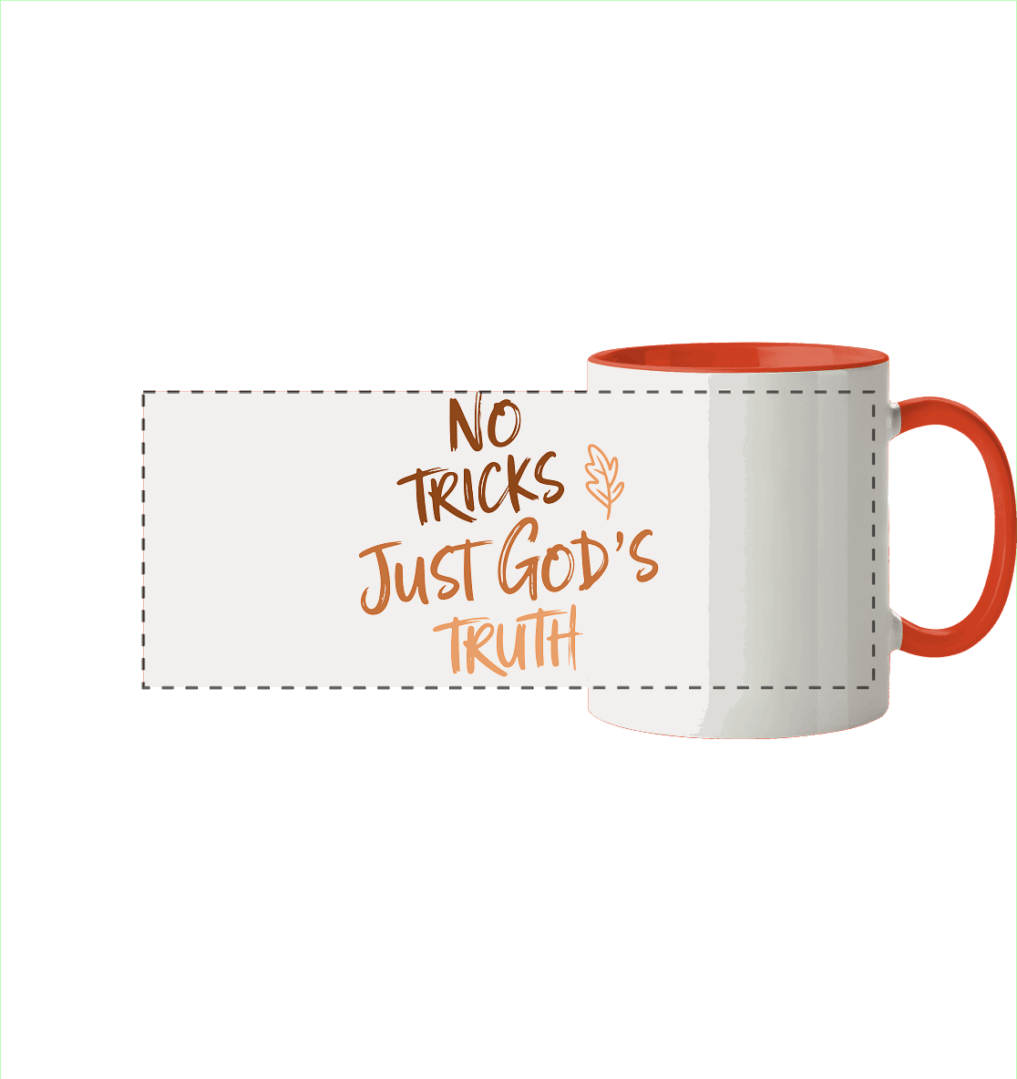 No Tricks – Just God’s Truth | Christliche Kleidung & Geschenke im Retro-Design für Herbst & Halloween - Panorama Tasse zweifarbig - Trinkgefäße - Orange - GfoitMa