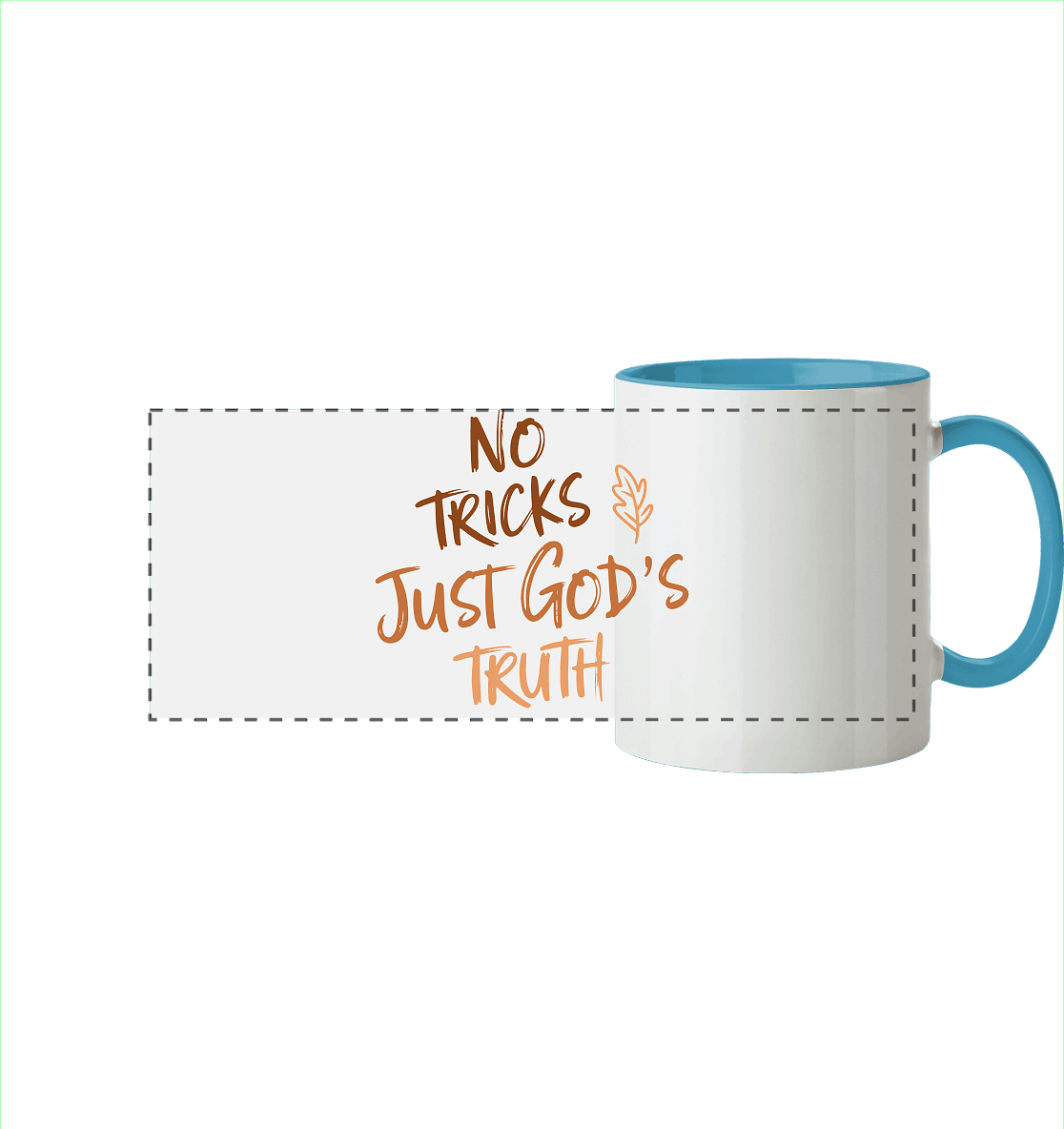 No Tricks – Just God’s Truth | Christliche Kleidung & Geschenke im Retro-Design für Herbst & Halloween - Panorama Tasse zweifarbig - Trinkgefäße - Hellblau - GfoitMa