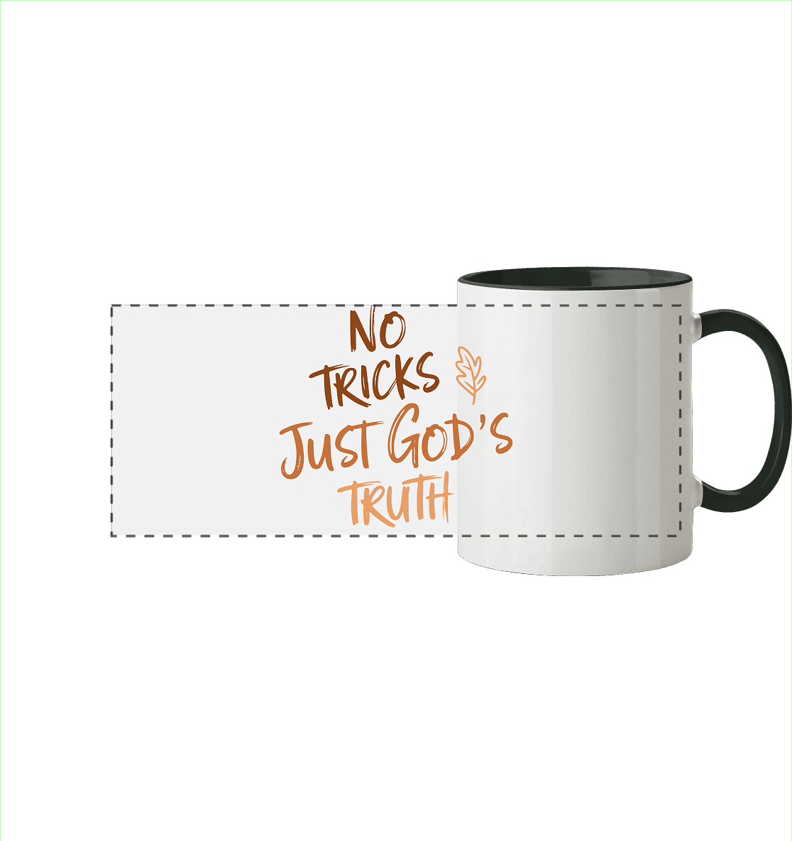 No Tricks – Just God’s Truth | Christliche Kleidung & Geschenke im Retro-Design für Herbst & Halloween - Panorama Tasse zweifarbig - Trinkgefäße - Black - GfoitMa