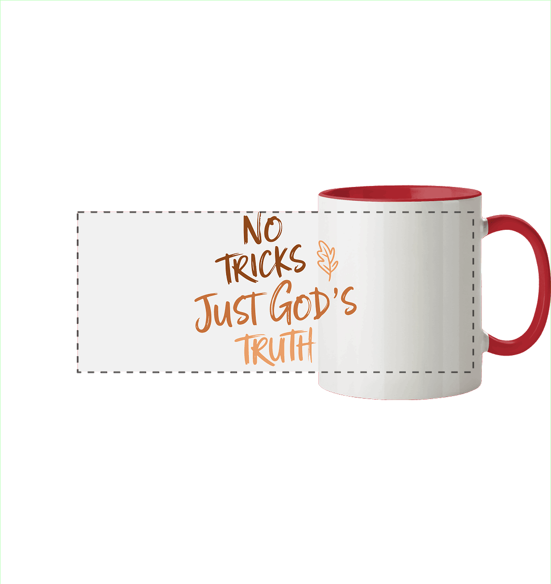 No Tricks – Just God’s Truth | Christliche Kleidung & Geschenke im Retro-Design für Herbst & Halloween - Panorama Tasse zweifarbig - Trinkgefäße - Rot - GfoitMa