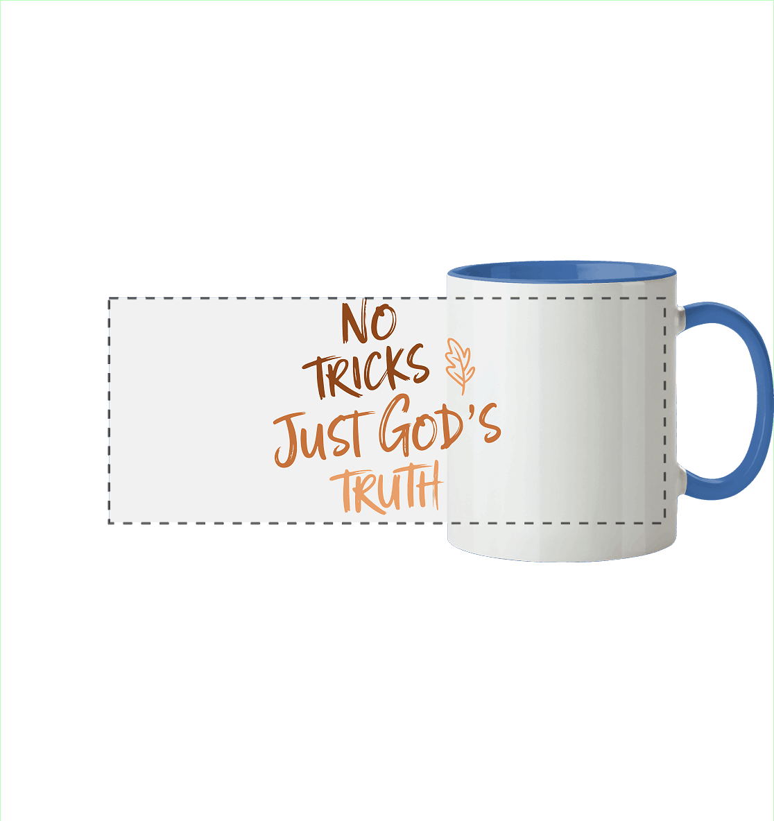 No Tricks – Just God’s Truth | Christliche Kleidung & Geschenke im Retro-Design für Herbst & Halloween - Panorama Tasse zweifarbig - Trinkgefäße - Cambridge Blue - GfoitMa