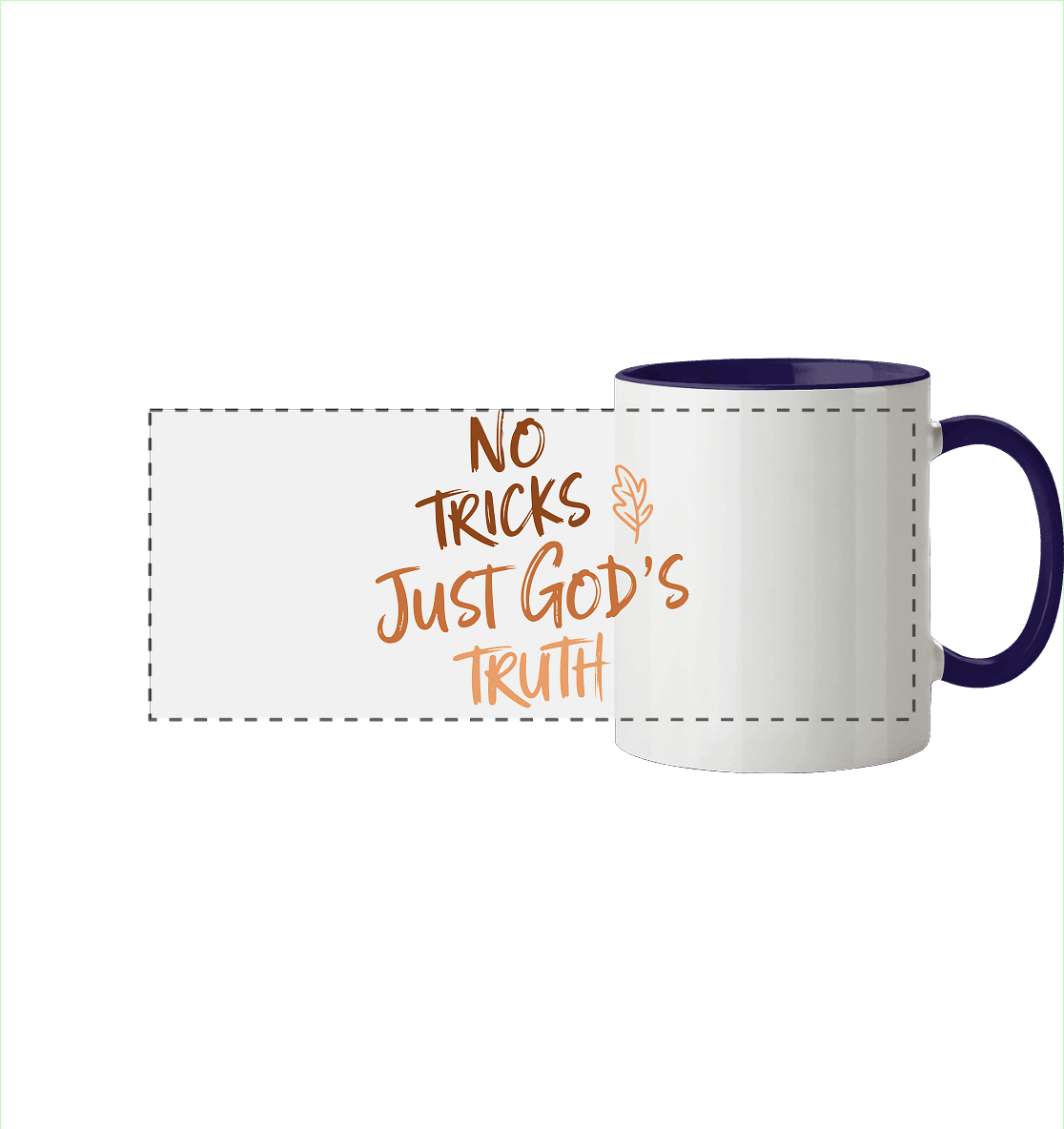 No Tricks – Just God’s Truth | Christliche Kleidung & Geschenke im Retro-Design für Herbst & Halloween - Panorama Tasse zweifarbig - Trinkgefäße - Kobaltblau - GfoitMa