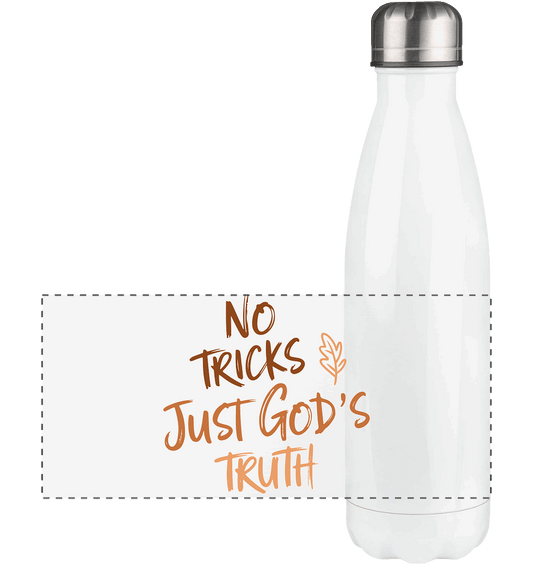 No Tricks – Just God’s Truth | Christliche Kleidung & Geschenke im Retro-Design für Herbst & Halloween - Panorama Thermoflasche 500ml - Trinkgefäße - White - GfoitMa