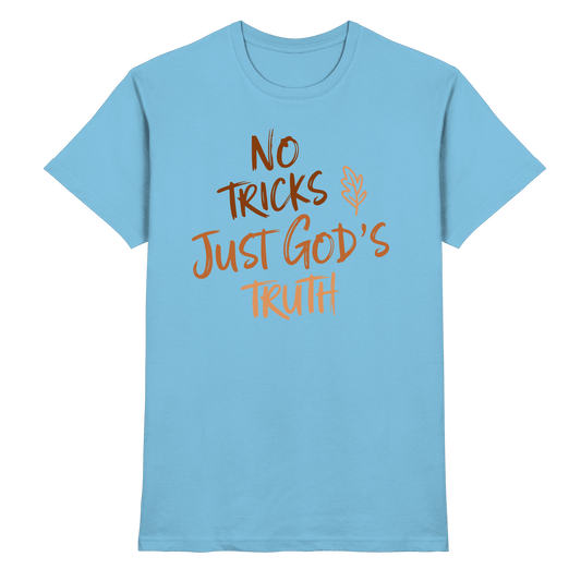 No Tricks – Just God’s Truth | Christliche Kleidung & Geschenke im Retro-Design für Herbst & Halloween - Premium Shirt - Unisex-Shirts - Sky Blue - GfoitMa