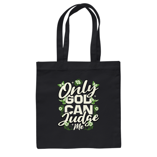 Only God can judge me | Christliche Kleidung - Baumwolltasche - Taschen - Black - GfoitMa