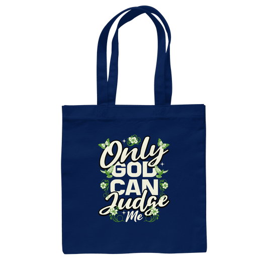 Only God can judge me | Christliche Kleidung - Baumwolltasche - Taschen - French Navy - GfoitMa