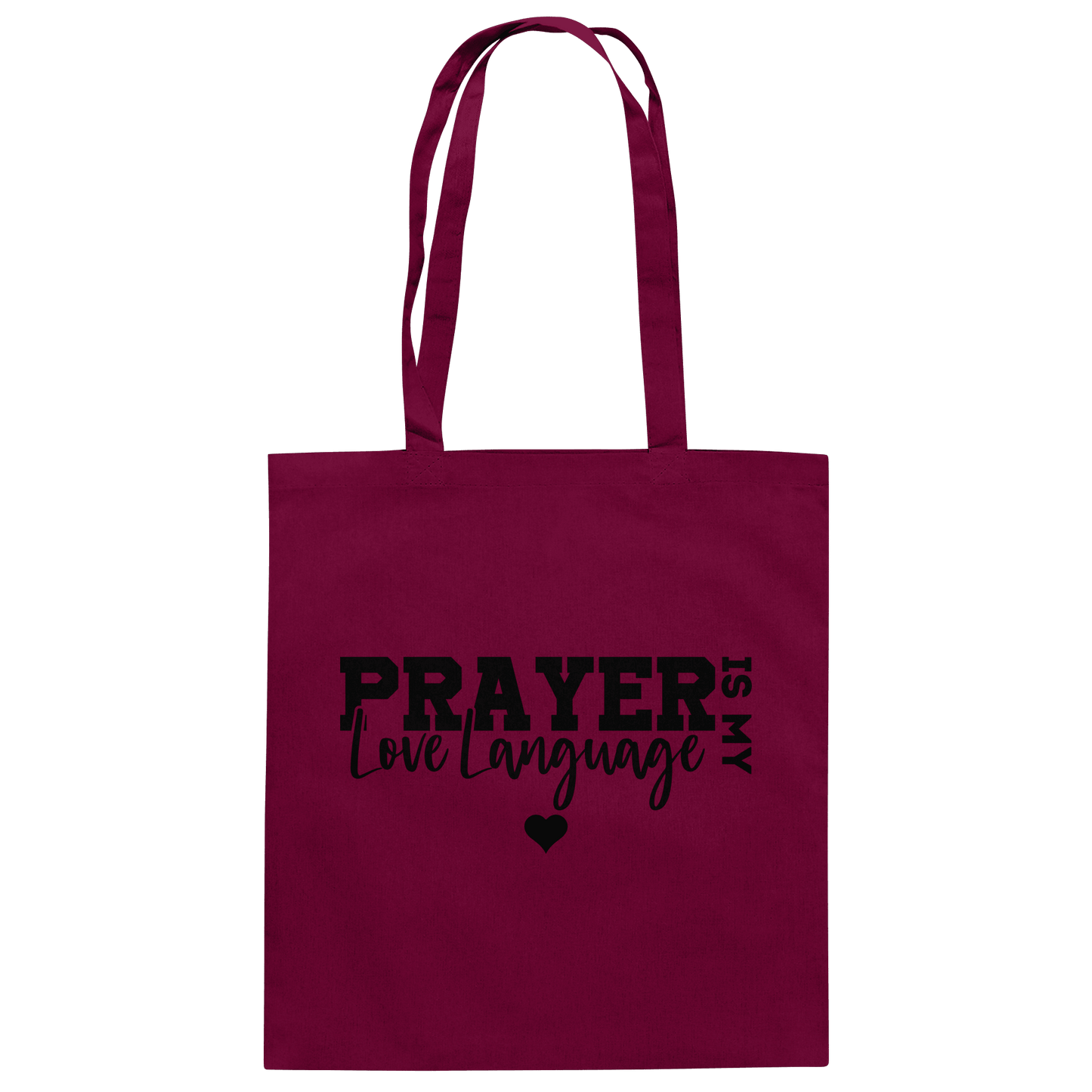 Prayer Is My Love Language – Christliche Kleidung mit Statement - Baumwolltasche - Taschen - Burgundy - GfoitMa