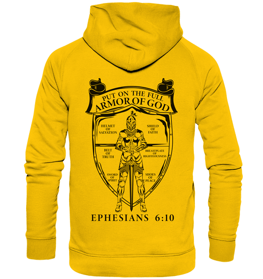 „Put on the Full Armor of God“ – Rückseite | Christliche Kleidung - Kids Premium Hoodie - Kids & Babys - Sunflower - GfoitMa